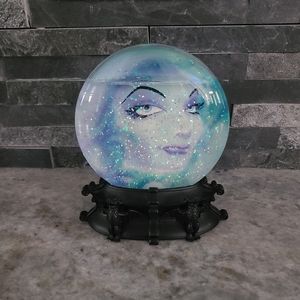 🔮 RARE Disney Haunted Mansion Madame Leota Disk Snow Globe Lights Up